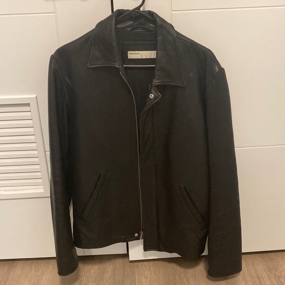 Perry Ellis Black Leather Jacket